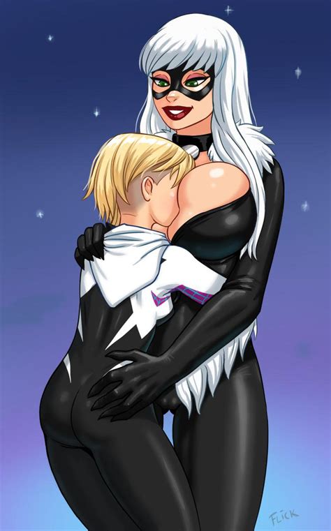 Rule 34 2girls Age Difference Asymmetrical Hair Black Cat Marvel