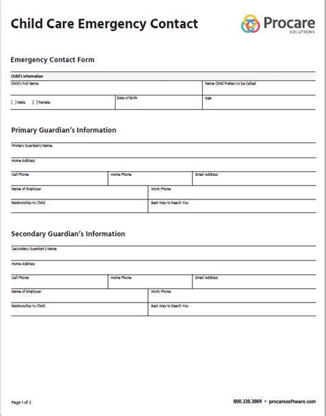 Child Care Emergency Form Tips And Template Procare Solutions