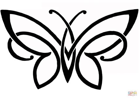 Gambar Butterfly Tattoo Coloring Page Free Printable Pages Click