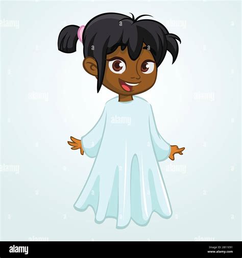 Cute Happy Girl Arab Or Indian Girl Angel Character Vector