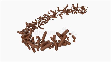 3d Rendering Of Chocolate Sprinkles Falling Isolated On White