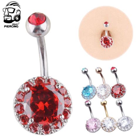 New Product Crystal Rhinestone Navel Belly Button Ring Pircing Surgical