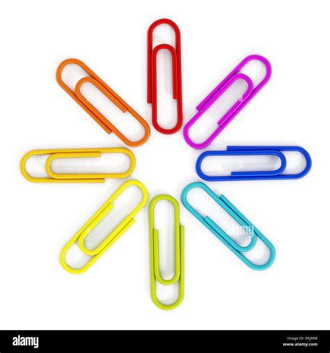 Multi Colored Paper Clips Isolated On White Background Stock Photo Alamy