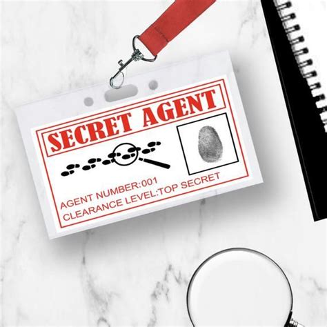 Printable Spy Secret Agent Id Badge James Bond Identification Card For