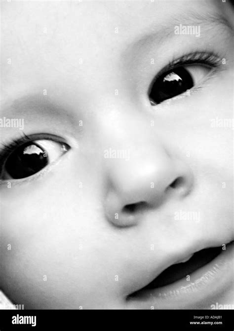 Cute Baby Face Black And White Stock Photo Alamy