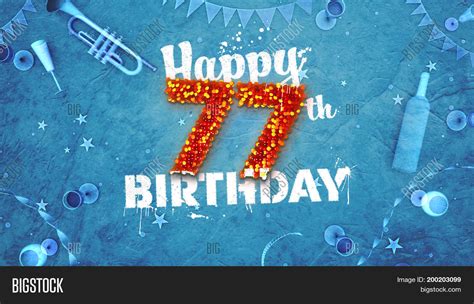 Happy 77th Birthday Image And Photo Free Trial Bigstock