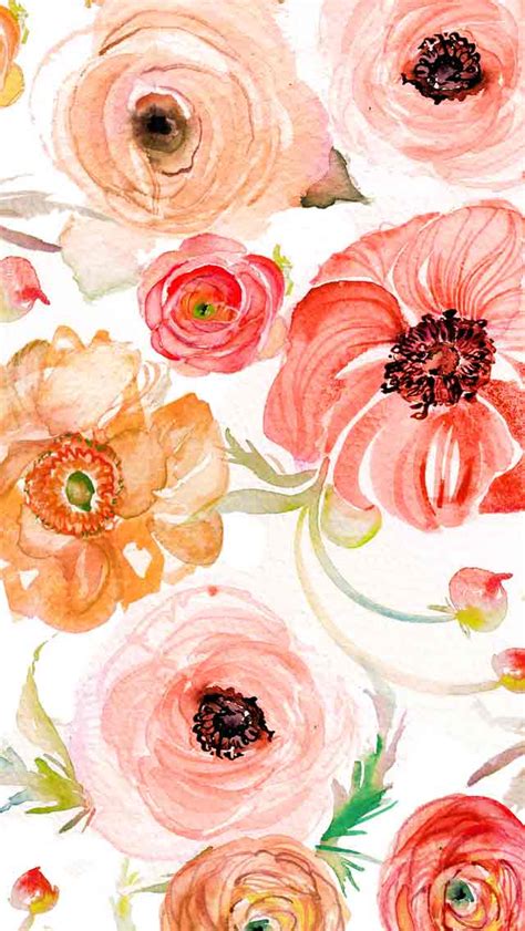 Ideas For Iphone Wallpaper Watercolor Flowers Wallpaper