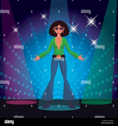 woman disco dancing stock vector image and art alamy
