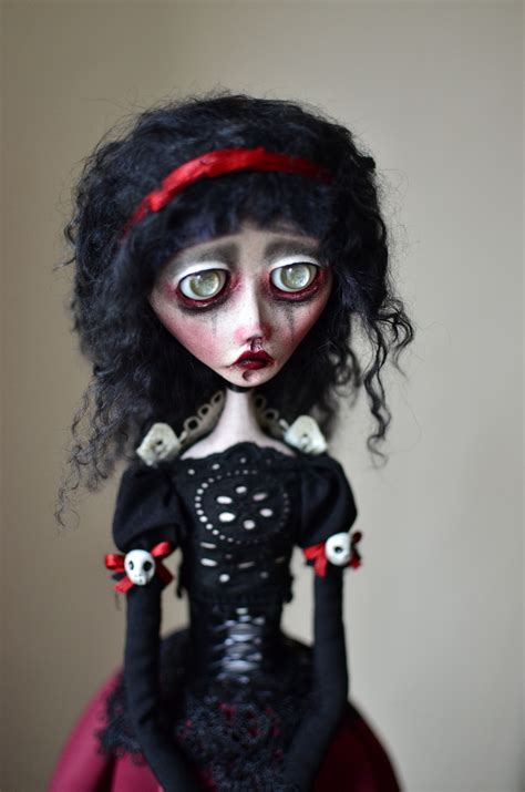 ghost snow white ooak handmade art doll ghost doll gothic doll dark doll sad doll victorian