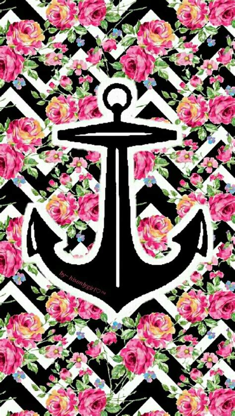 Chevron Floral Anchor Wallpaper I Created For The App Cocoppa Flower