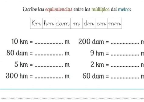 Km Hm Dam M Dm Cm Mm 10 Km M 200 Dam M M 80 Dam 5 Km
