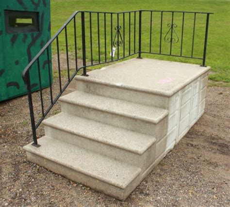 Aluminum railings for concrete steps ideas. Image result for lowes precast concrete steps | Prefab stairs, Precast concrete, Porch steps