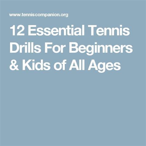 This site provides free helpful information on playing tennis. 12 Essential Tennis Drills for Beginners & Kids | Tennis ...