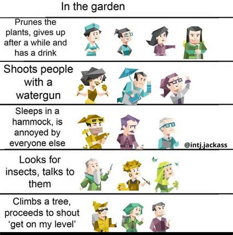 16 Types In The Garden Mbti Memes Mbti Relationships Infp