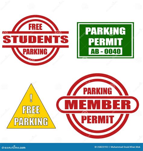 Parking Stickers Set Stock Illustration Illustration Of Standing