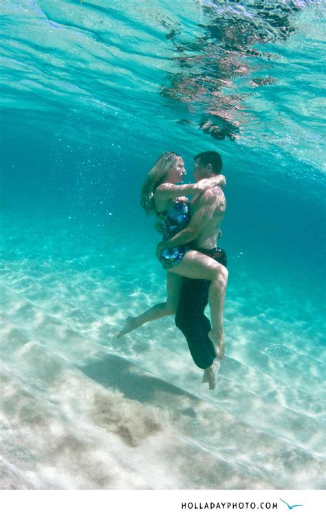 Traci And Adam Underwater Engagement Photography Haleiwa