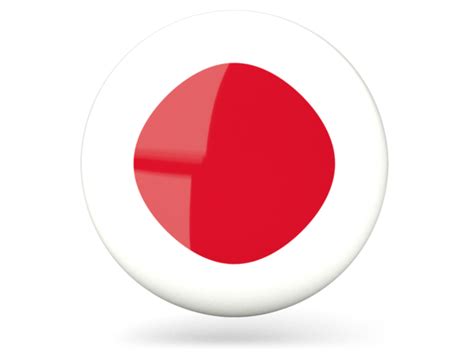 Glossy Round Icon Illustration Of Flag Of Japan