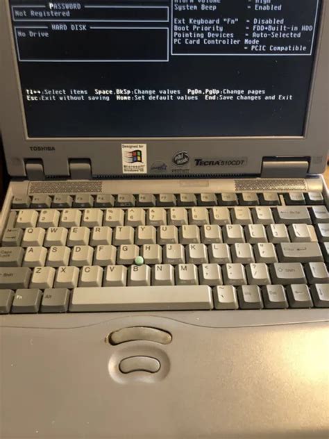 Vintage Toshiba Tecra 510cdt Laptop Intel Pentium 48mb No Hdd 14999