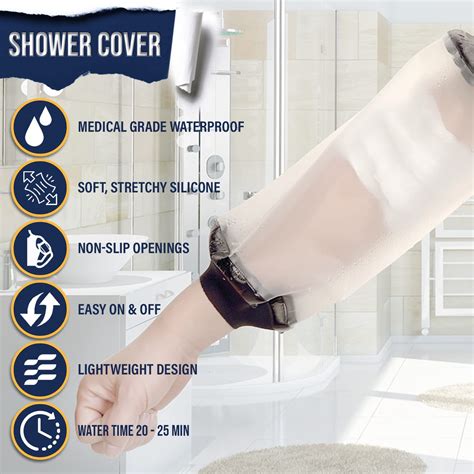 2 Pack Picc Line Shower Cover Reusable Iv And Picc Line Sleeve Waterproof Cast Cover For Elbow