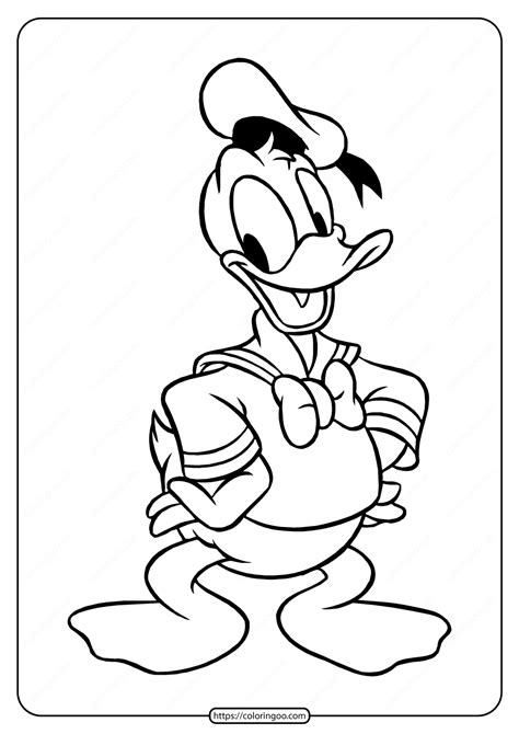 Free Printable Cute Donald Duck Coloring Page