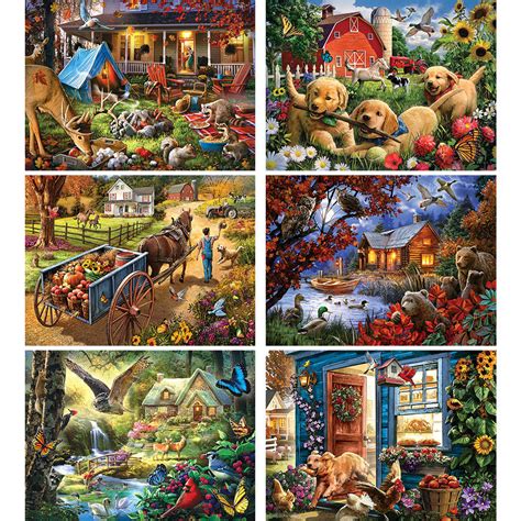 Set Of 6 Larry Jones 300 Large Piece Jigsaw Puzzles Bits And Pieces Uk