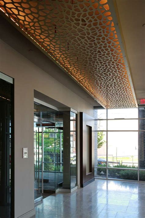 Suspended ceilings typically consist of a framework of metal tracks suspended from the main ceiling using wires. Decorative screen ceiling panels. GOLD aluminum composite ...