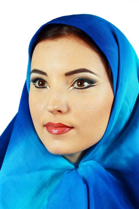 portrait of a beautiful arab woman face with a black scarf stock image image of arabic