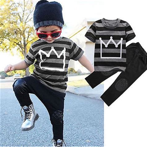 Hot Autumn Baby Toddler Kids Cool Boys Clothes Striped