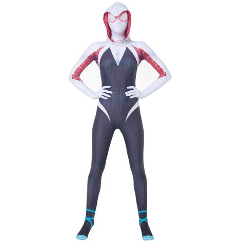 Buy Gwen Stacy Spider Man Into The Spider Verse Costume Women And Girl Spiderman Spandex Halloween