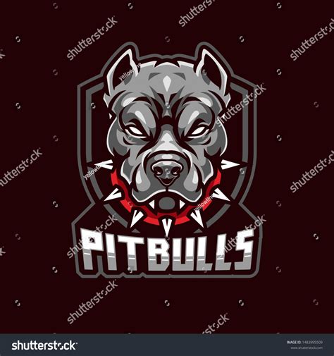 Svg Of Angry Pitbull Mascot Vector Logo Illustration