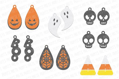 Halloween Earrings Graphic By Preteprints · Creative Fabrica