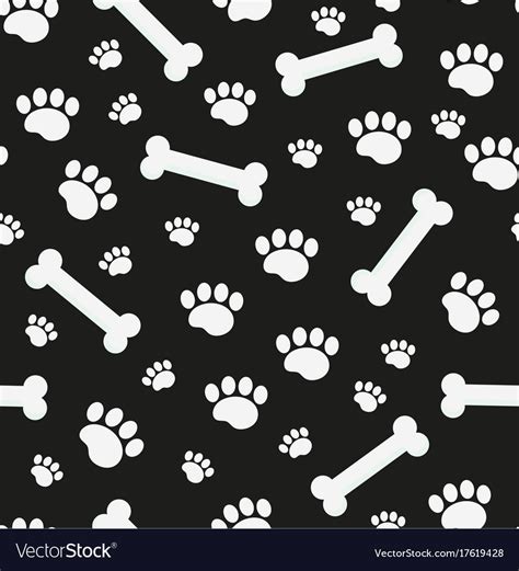 Dog Bones Seamless Pattern Bone And Traces Of Vector Image