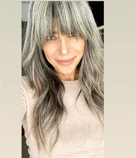 Grey Hair With Bangs Medium Length Hair With Bangs Long Gray Hair