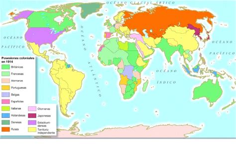 Lahoradehistoria Mapa De Los Imperios Coloniales En 1914