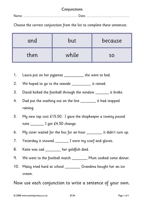 This page offers fun esl grammar activities, games and worksheets that give students extensive practice of present simple affirmative and negative statements. Conjunctions and connectives | Vocabulary, punctuation and ...