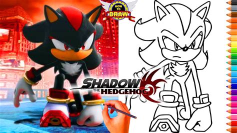 How To Draw Shadow The Hedgehog From Sonic The Hedgehog 2021 Youtube