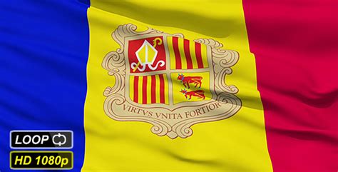 4 rows of lock stitching. Waving National Flag of Andorra by fckncg | VideoHive