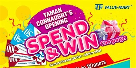 Spend And Win With Tf Value Mart From 24 Oct 30 Nov 2021 Tfvalue Mart
