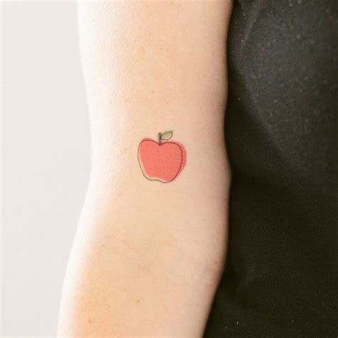 Crisp Red Apple Tattoo Ankle Tattoo Small Cool Small Tattoos Little