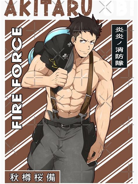 Fire Force Anime Character Akitaru Obi Art Sticker For Sale By