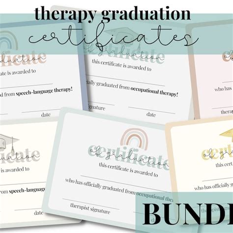 Graduation Certificate For Pediatric Therapy Etsy