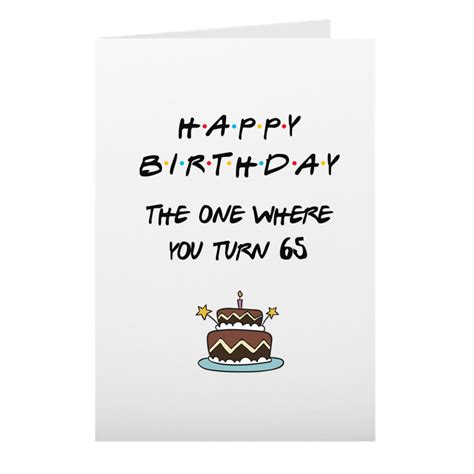 65th Birthday Card For Men Or Women 65th Birthday T For Etsy
