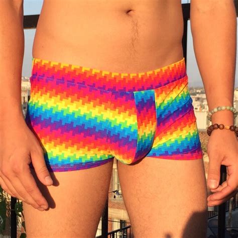 8 Bit Techno Rainbow Pride Sexy Booty Shorts With Pouch Etsy