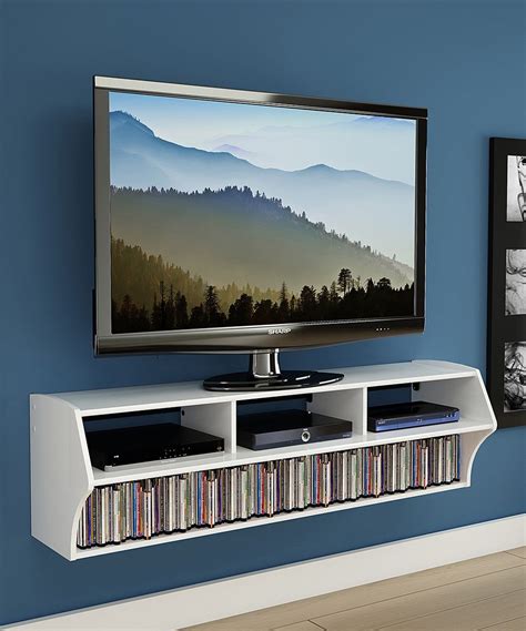 Hangzhou vermont deluxe materials co., ltd. White Altus 58" Floating TV Stand | Tv wall shelves, Wall ...