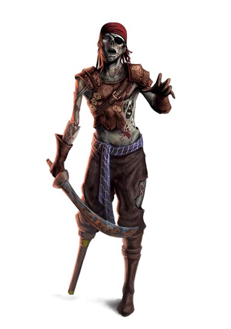 Male Human Pirate Zombie Pathfinder Pfrpg Dnd Dandd 35 5e 5th Ed D20