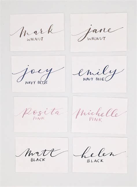 Gray Watercolor Place Cards Handwritten Calligraphy Place Etsy Hong Kong