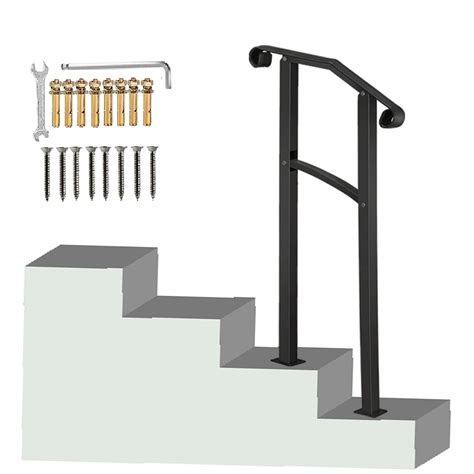 Buy Atyouk Black Handrail2 Step Handrail Fits 1 To 2 Steps Mattle