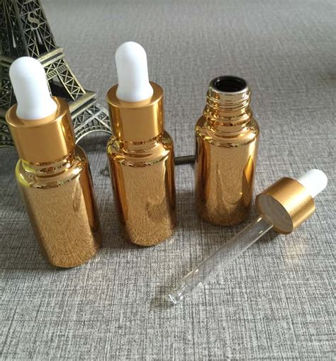 Luce packaging is a wholesale supplier of bottles and jars. 50pieces/lot 15ml glass gold empty dropper essentical oil ...