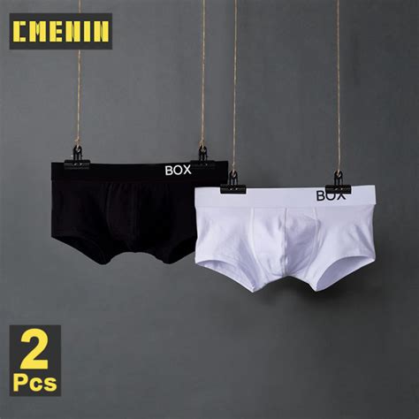 Cmenin Orlvs 2pcs Cotton Fashion Men Underwear Boxers Low Waist Dot Mens Boxer Trunks 2020 New