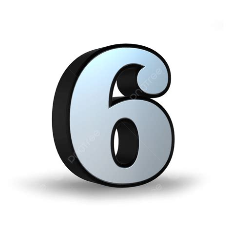 3d Metálico Número Seis Png Fuente Número Tipografía Png Y Psd Para